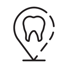 Clinic Dental Location Line Icon