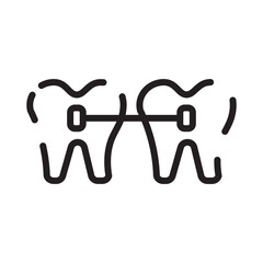 Braces Care Dental Line Icon