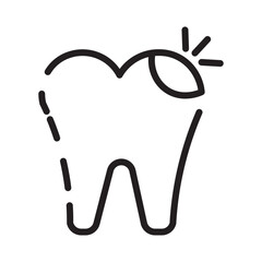 Ache Dental Tooth Line Icon