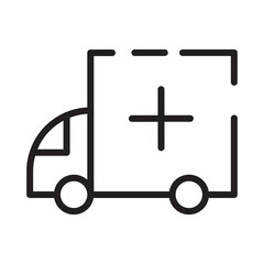 Ambulance Care Dental Line Icon