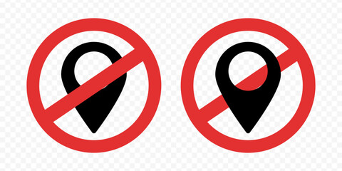 No GPS. Invalid location. Ban location. Prohibited pointer