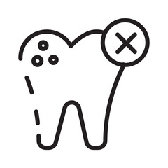 Bad Care Teeth Line Icon