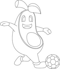 Avocado Soccer player Soccer Sports Vector Graphic Art Illustration