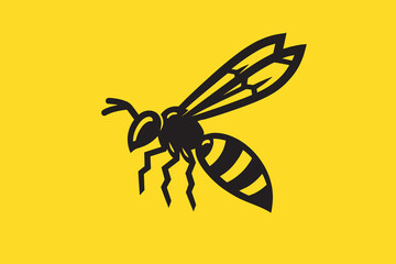 Wasp. simple modern black logo icon.