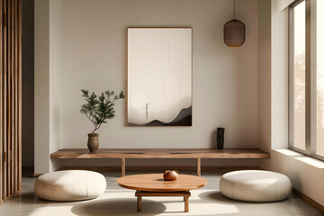 Intérieur zen design contemporain beige