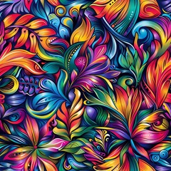 Colorful patterns, detailed style colorful drawings background