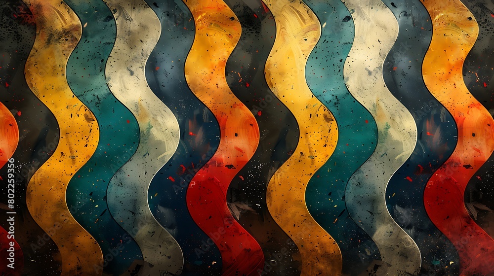 Canvas Prints a bold and artistic interpretation of chevron waves, where each zigzag cuts sharply across the surfa