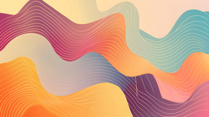 Banner with curved lines. Background with wavy line. Generative AI.