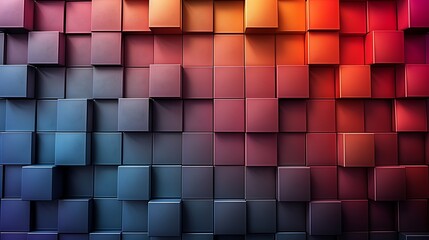 A sophisticated display of gradient squares in a grid layout, where each square smoothly transitions from deep to light colors, simulating a visual gradient that flows across the entire design.