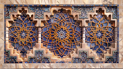 A geometric pattern inspired by the intricate designs of the Alhambra Palace. - obrazy, fototapety, plakaty