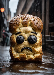 very crying face bread in rain wanna die