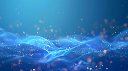 Blue gradient background grainy glowing blue light abstract glowing color wave Background. Generative AI.