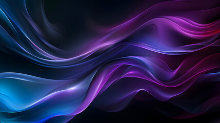 Blue purple black grainy gradient banner abstract glowing color wave Background. Generative AI.