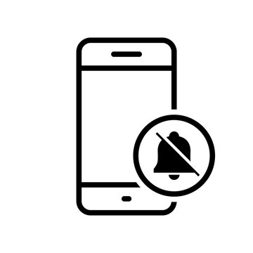 Silent mode phone icon. Sound off sign symbol