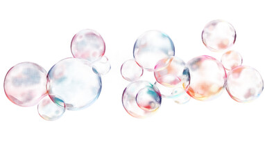 Foam Bubbles Gradient Transparent isolated, Generative AI