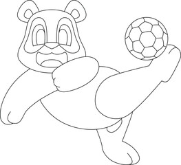 Panda Soccer player Soccer Sports Animal Vector Graphic Art Illustration