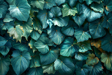 Lush Green Ivy Leaves Covering Natural Background