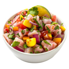 Ceviche, transparent background, isolated image, generative AI