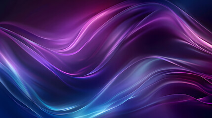 Dark blue purple smooth pastel glowing color wave Background. Generative AI.