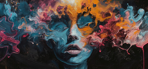 Fluid Thoughts: Abstract Portrait