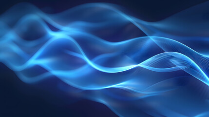 Fototapeta premium glowing blue light abstract wave pattern Background. Generative AI.