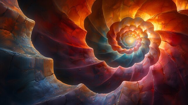 Experience the visual allure of spiral dynamics with a stunning arrangement of spirals expanding from a central focal point.