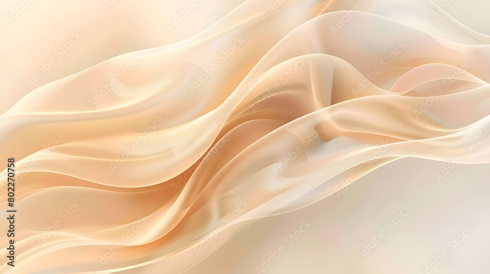Wall mural light beige smooth gradient glowing color wave background. generative ai.