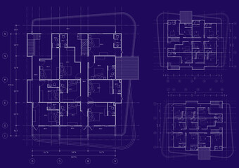 Floor plan designed building on the drawing.
