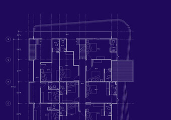 Floor plan designed building on the drawing.