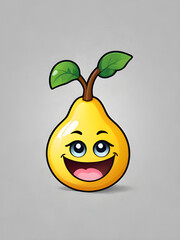 Quirky fruit icons for a healthy lifestyle