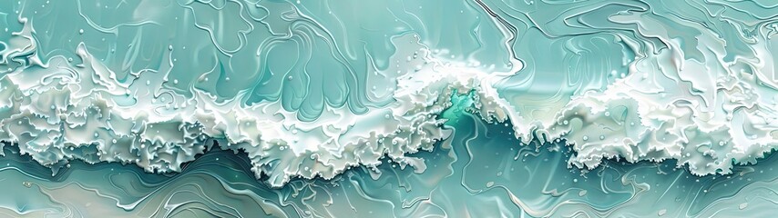 White and mint oil paint brushstrokes is revealed. Abstract Background.