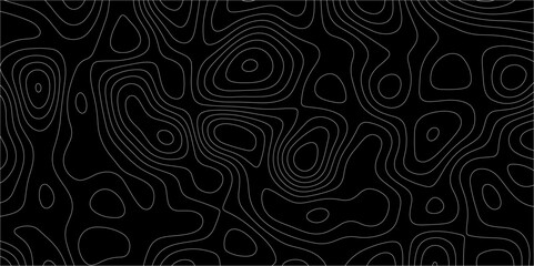 Black and white abstract background Abstracts Topographic map and white lines, contour background, Vector contour topographic map background. Topography Animation Motion. Slowly moving colorful lines.