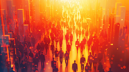 Obraz premium a crowd of people