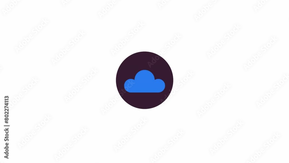 Poster cloud data storage line 2d icon animation. data center. network infrastructure. computing technology
