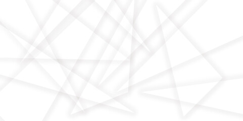 Abstract white background design with layers of textured white transparent material in triangle and squares shapes. White color technology concept geometric line vector white light grey background.