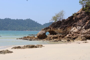 Rocks along the sea coast,beautiful place in sounthern Thailand,Ranong province.