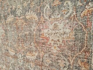 Close up photo of handmade wool Persian carpet. Very beautiful textile design and nice motif.	