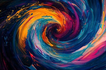 Abstract vibrant, swirling waves of vivid, prismatic colors painting background.	