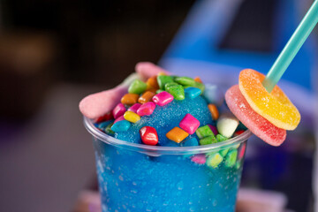 colorful candy in a glass