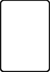 Shape of tablet or ipad with blank screen on empty background