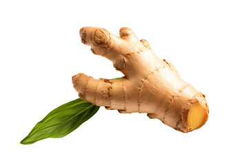 Fototapeta premium a ginger root with a leaf
