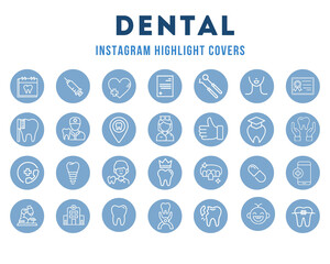 Dental Instagram Highlight Covers blue / dentist Instagram Highlights Cover / stomatology