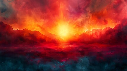 Fototapeta premium Step into an abstract art piece where a radial burst forms the centerpiece, with lines extending outward like beams of a rising sun.