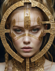 portrait of a woman with carnival mask