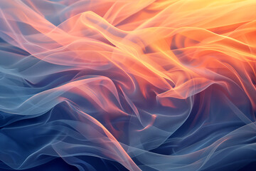 Obraz premium Abstract soft waves in a soothing blend of blues and pinks, capturing the gentle dance of color and light