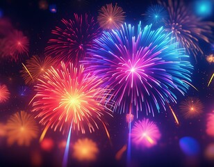 fireworks in the night sky