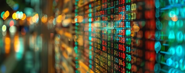 Obraz premium A digital collage of major world currencies transforming into binary code