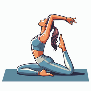 Woman doing Yoga vector illustration art.eps