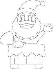 Worm Christmas Santa Claus Animal Vector Graphic Art Illustration