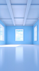blue empty room